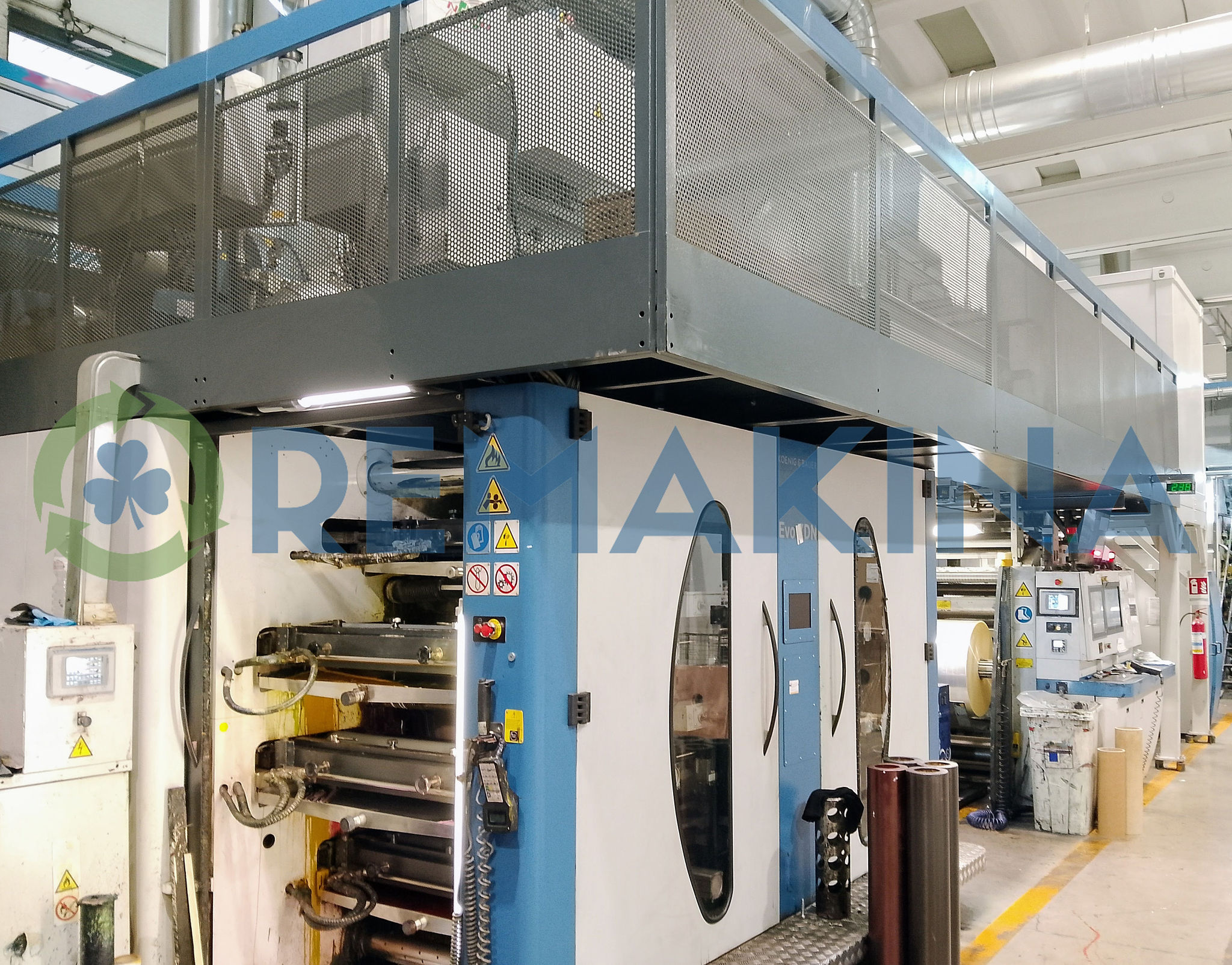 Impresora Koenig and Bauer Flexotecnica 8 Colores 1 Impresora flexográfica de tambor central Koenig & Bauer Flexotecnica EVO XDN8 de 8 colores año 2019.