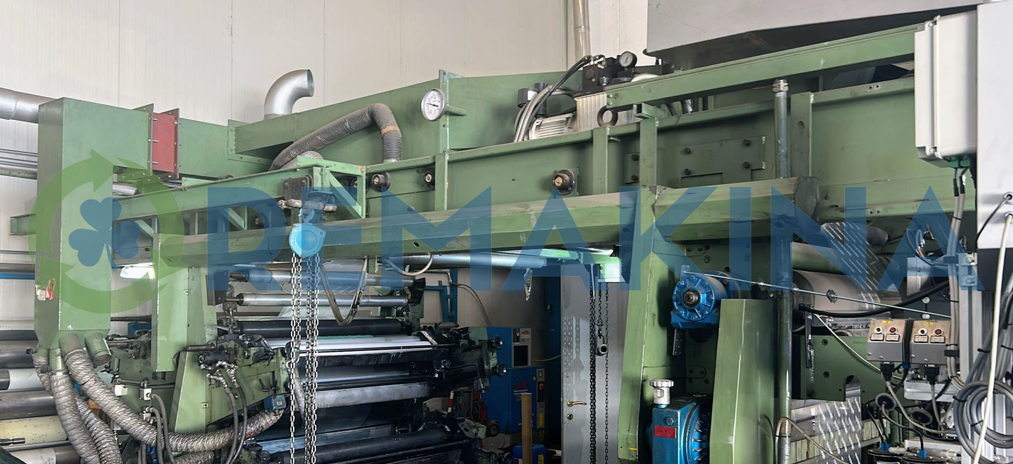 Impresora Flexográfica Schiavi Padane 2 Puente de secado por gas y estructura superior de impresora flexo Schiavi Padane.